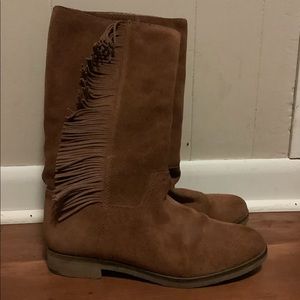 Lucky Brand leather fringe boots